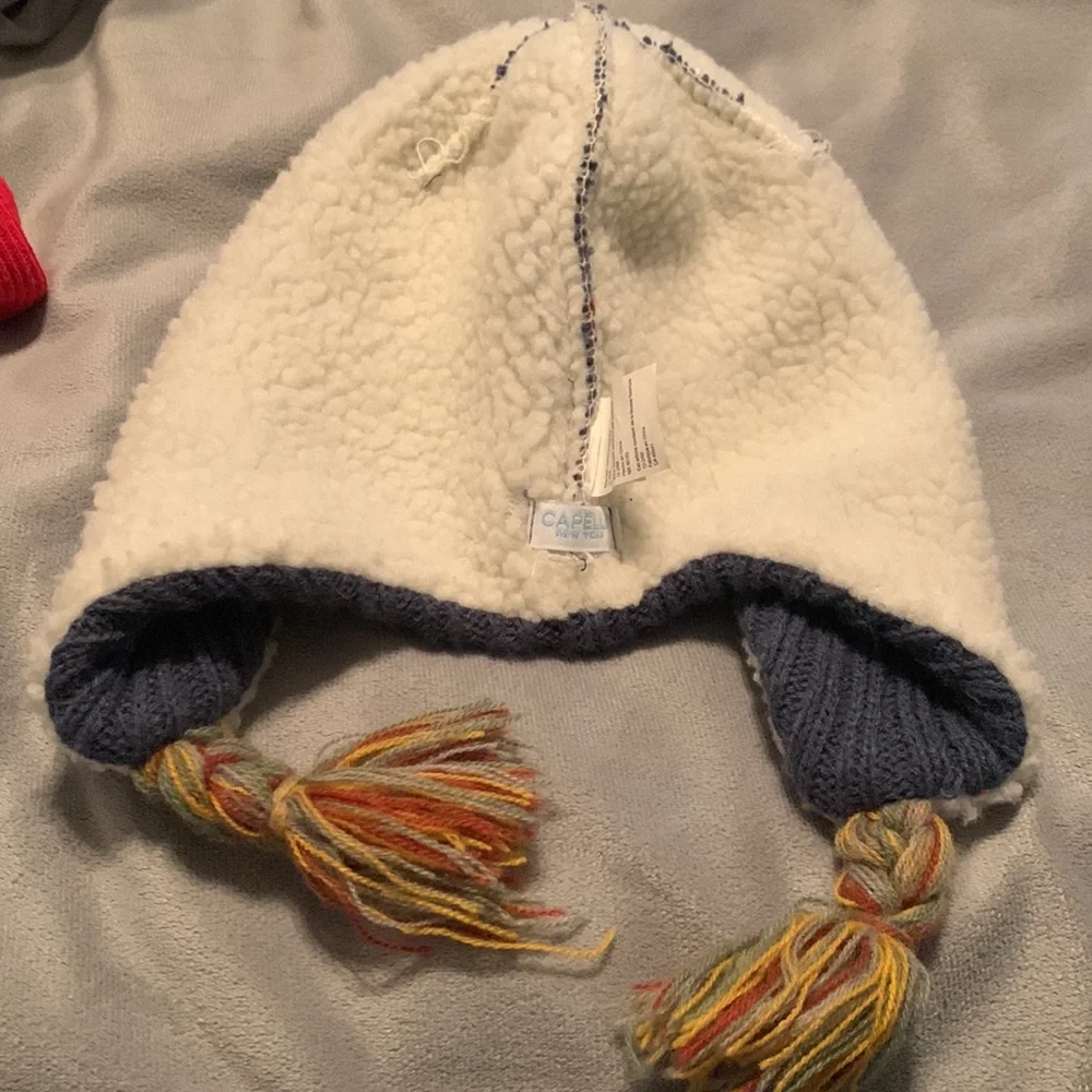 Capelli Marled Toddler Dinosaur Trapper Hat w/ Mittens- Blue 12-24